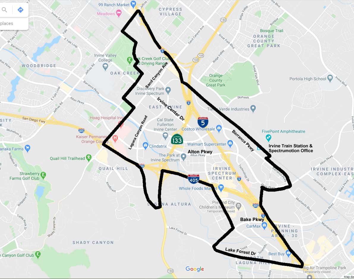 Google Map Service Area 2023